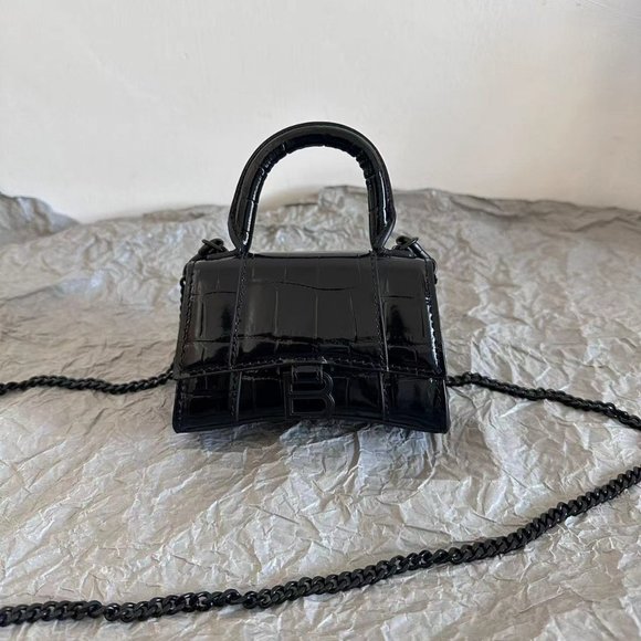 Balenciaga Handbags - BALENCIAGA HOURGLASS mini embossed chain bag